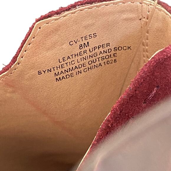 Chelsea Violet Tess Suede Burgundy Mule Open Toe Block Heel size 8 - Picture 4 of 10